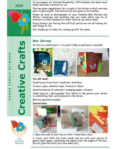 Creative Crafts Newsletter - Donor Family Network